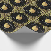 Teacher Afstuderen Black Gold Cadeaupapier (Hoek)