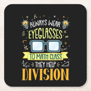 Teacher Always Wear Eyeglasses To Math Class Kartonnen Onderzetters