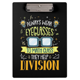 Teacher Always Wear Eyeglasses To Math Class Klembord