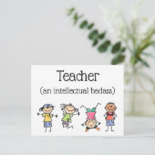 Teacher an Intellectual Badass Inspirational Quote Briefkaart (Staand voorkant)