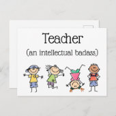 Teacher an Intellectual Badass Inspirational Quote Briefkaart (Voorkant / Achterkant)