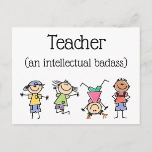 Teacher an Intellectual Badass Inspirational Quote Briefkaart