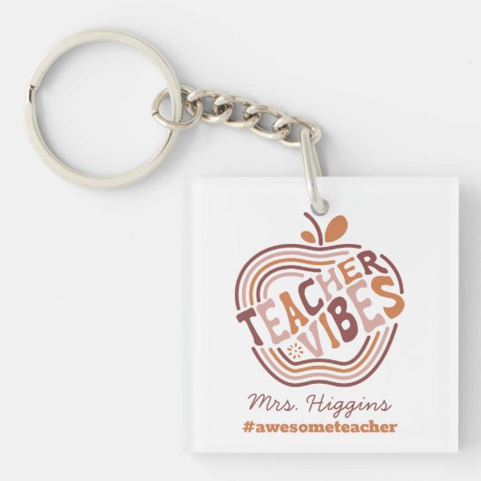 Teacher Apple gepersonaliseerd Sleutelhanger (voorkant)