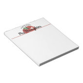 Teacher Apple Heart Red Script Name Notepad Notitieblok (Schuin)