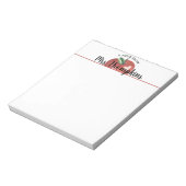 Teacher Apple Heart Red Script Name Notepad Notitieblok (Linkerzijde)