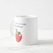 Teacher Appreciation Apple Bookworm Best teacher Koffiemok (Voorkant links)