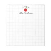 Teacher Appreciation Apple Personalized Name Notitieblok (Voorkant)