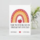 Teacher Appreciation Card – Important Part Story Feestdagenkaart (Staand voorkant)