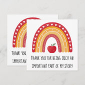Teacher Appreciation Card – Rainbow Thank You Feestdagenkaart (Voorkant / Achterkant)