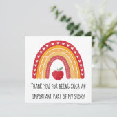 Teacher Appreciation Card – Rainbow Thank You Feestdagenkaart (Staand voorkant)