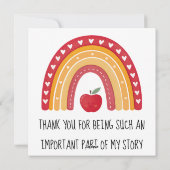Teacher Appreciation Card – Rainbow Thank You Feestdagenkaart (Achterkant)