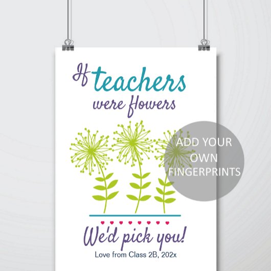 Teacher Appreciation Classroom Fingerprint Art Poster