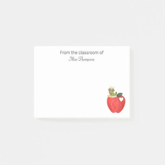 Teacher Appreciation Classroom Red Apple Custom Post-it® Notes (Voorkant)