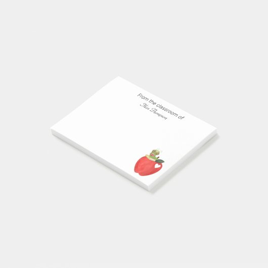 Teacher Appreciation Classroom Red Apple Custom Post-it® Notes (Schuin)