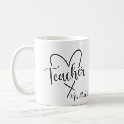 Teacher Appreciation Custom Naam Dank u Koffiemok (Links)