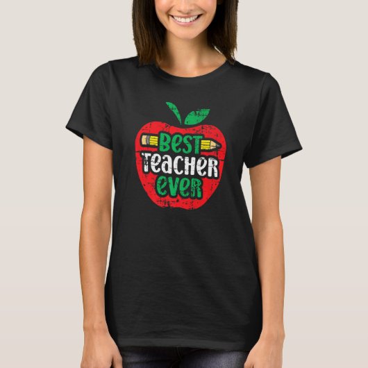 teacher appreciation day best teacher ever apple p t-shirt (Voorkant)