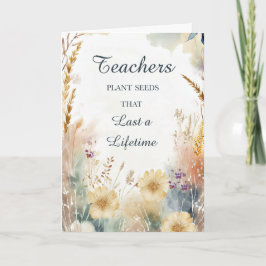 Teacher Appreciation Day Natuurlijke wilde bloemen Kaart