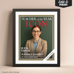 Teacher Appreciation Gift, Custom Magazine Hoesje Poster