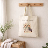 Teacher Appreciation Gift Floral Books Tote Bag