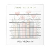 Teacher Appreciation Gift Floral Stacked Books Notitieblok (Voorkant)