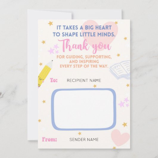 Teacher Appreciation Gift Kaart Houder voor Docent (Voorkant)