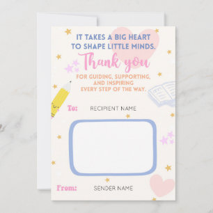 Teacher Appreciation Gift Kaart Houder voor Docent