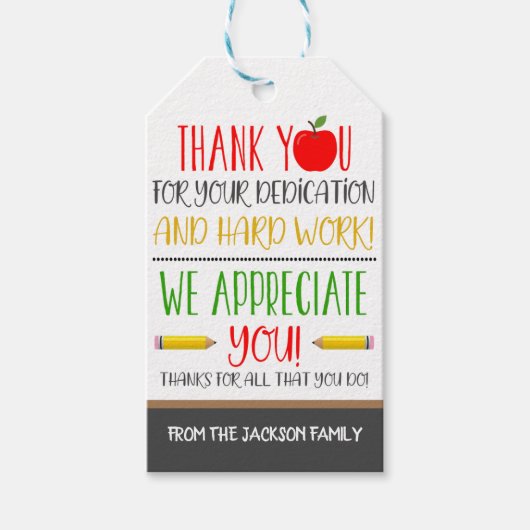 Teacher Appreciation Gift Label Cadeaulabel (Voorkant)