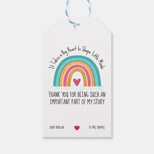 Teacher Appreciation Gift Label – Rainbow Design Cadeaulabel (Achterkant)