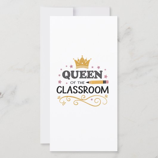 Teacher Appreciation Gift – Queen of the Classroom Bedankkaart (Voorkant)