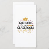 Teacher Appreciation Gift – Queen of the Classroom Bedankkaart (Voorkant / Achterkant)