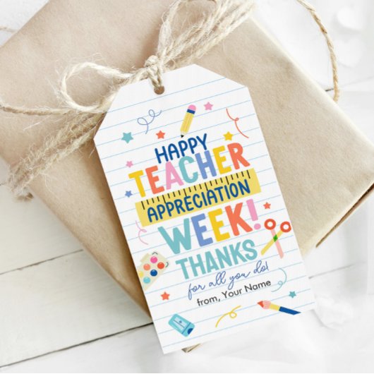 Teacher Appreciation Gift Tag Cadeaulabel
