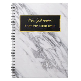 Teacher Appreciation Gift | White Marble Texture Notitieboek