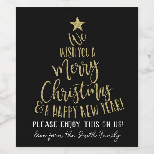 Teacher Appreciation Gift Wij wensen u een vrolijk Wijn Etiket (Enkel label)