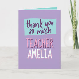 Teacher Appreciation Kaart, Paarse bedankkaart Aankondiging