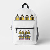 Teacher Appreciation Pencil Terug naar school Bedrukte Rugzak (Voorkant)