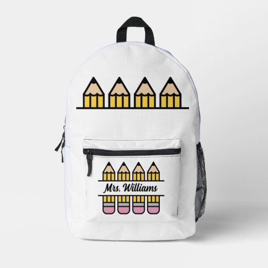 Teacher Appreciation Pencil Terug naar school Bedrukte Rugzak (Voorkant)