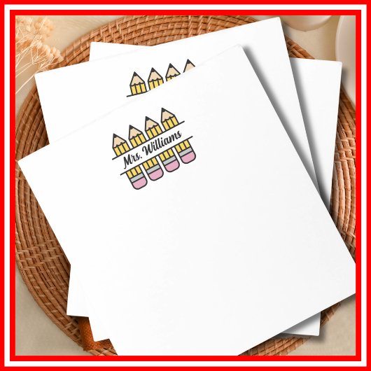 Teacher Appreciation Pencil Terug naar school Notitieblok