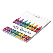 Teacher Appreciation Rainbow Crayon Notepad Notitieblok (Linkerzijde)