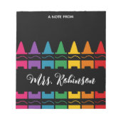 Teacher Appreciation Rainbow Crayon Notepad Notitieblok (Voorkant)