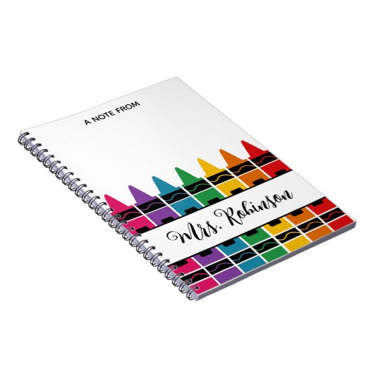 Teacher Appreciation Rainbow Crayon Notepad Notitieboek (Rechterzijde)