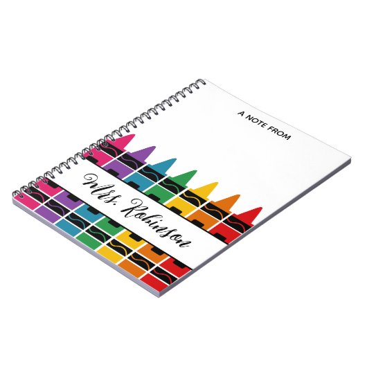 Teacher Appreciation Rainbow Crayon Notepad Notitieboek (Linkerzijde)