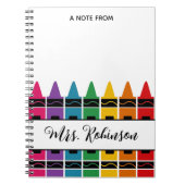 Teacher Appreciation Rainbow Crayon Notepad Notitieboek (Voorkant)