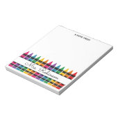 Teacher Appreciation Rainbow Crayon  Notitieblok (Linkerzijde)