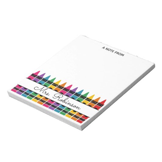 Teacher Appreciation Rainbow Crayon  Notitieblok (Linkerzijde)