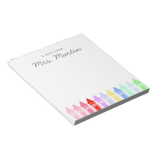 Teacher Appreciation Rainbow Crayon Notitieblok Gi (Schuin)