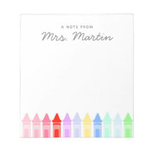 Teacher Appreciation Rainbow Crayon Notitieblok Gi