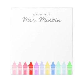 Teacher Appreciation Rainbow Crayon Notitieblok Gi