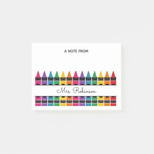 Teacher Appreciation Rainbow Crayon  Post-it® Notes (Voorkant)