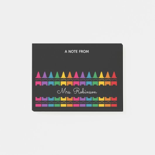 Teacher Appreciation Rainbow Crayon  Post-it® Notes (Voorkant)