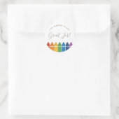 Teacher Appreciation Rainbow Crayon Ronde Sticker (Tas)
